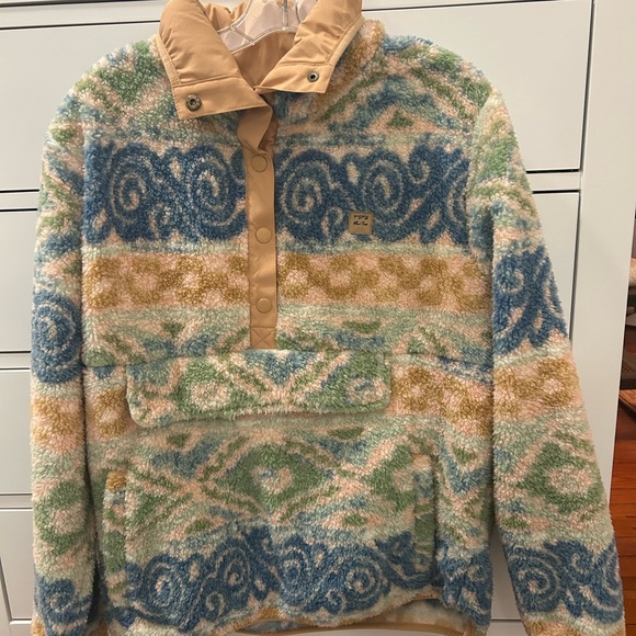 Billabong Switchback Fleece Pullover Jacket Women’s Blue Haze Camping Casual - Picture 4 of 5